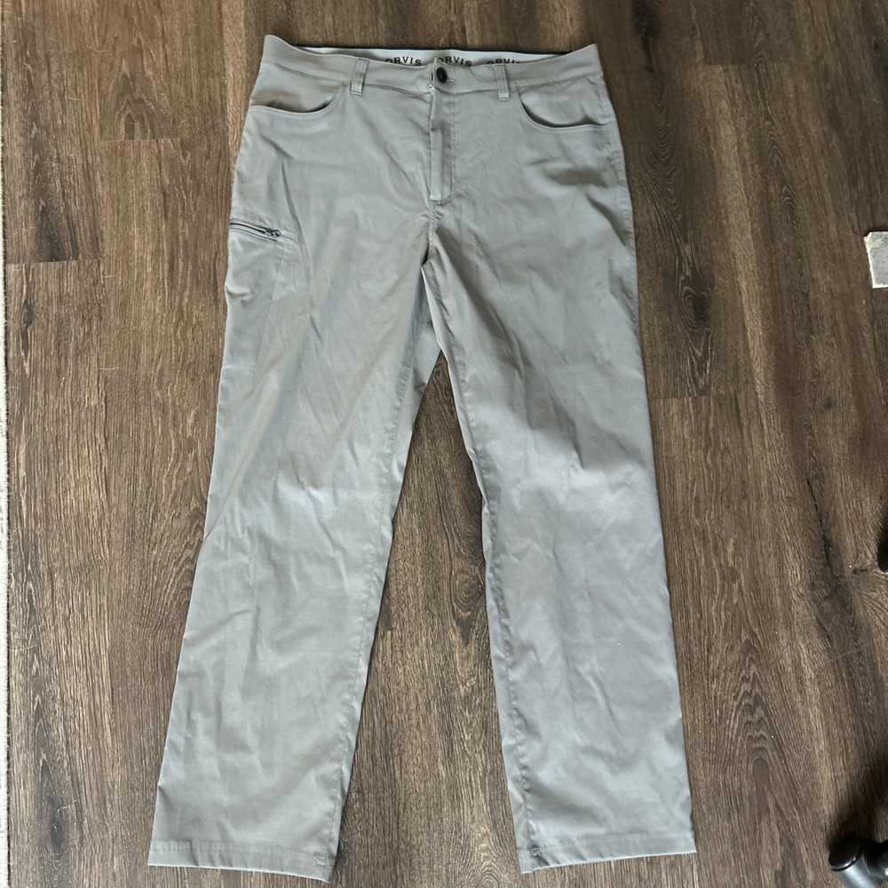 Orvis Men's Classic Collection Lightweight 5 Pocket Tech Pants Gray 38x32 MINT